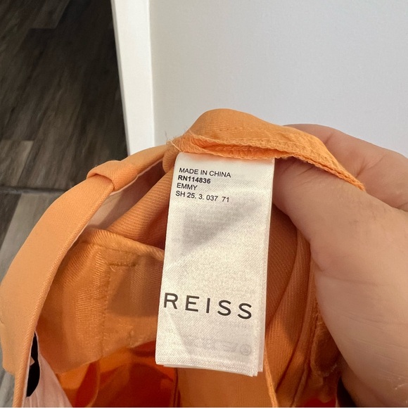 Reiss Emmy orange wide leg tailored wool blend trouser pants size 4 office - Picture 15 of 16
